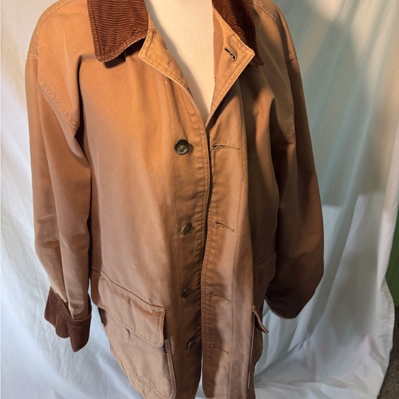 Dunbrooke Other - Dunbrooke Tan Bomber Jacket with Corduroy Collar SZ Medium Light Flannel lined